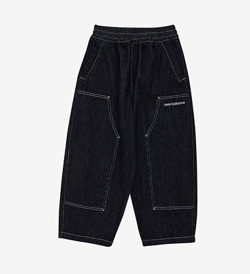 더블니 세미배기 데님 팬츠