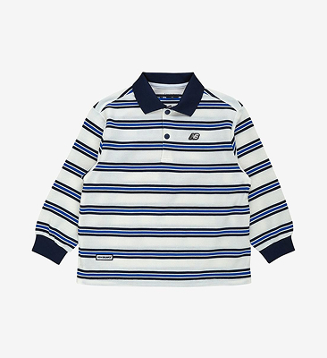 멀티 스트라이프 카라 긴팔티